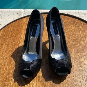 WHBM | Gorgeous Black Satin Heels | Size 6.5